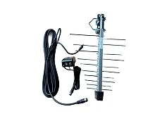 антенна тв внешняя уличная delta 20-e dx с блоком питания malkatech эфирная для dvb-t2 тв наружная  фото